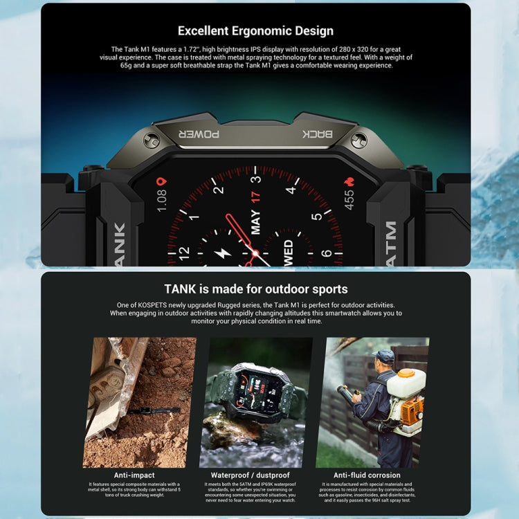 SATM M1 Outdoor Waterproof Bluetooth Smart Watch(Black) - Smart Watches by PMC TechLife | Online Shopping South Africa | PMC TechLife | Buy Now Pay Later Mobicred