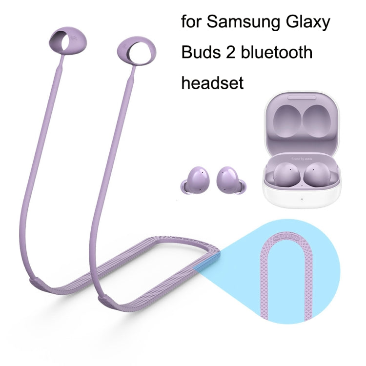 2 PCS Bluetooth Earphone Silicone Anti-Lost Cord For Samsung Glaxy Buds 2(Night Light Taro Purple) - Anti-lost & Holder by PMC TechLife | Online Shopping South Africa | PMC TechLife