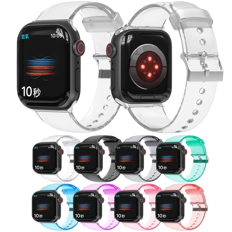 TPU Fuel Injection Watch Band For Apple Watch Series 7 45mm /6&SE&5&4 44mm /3&2&1 42mm(Transparent  Pink) - Watch Bands by null | Online Shopping South Africa | PMC TechLife | Buy Now Pay Later Mobicred