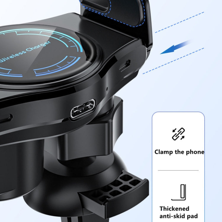 15W Mini Car Wireless Charger Phone Smart Sensing Holder(Silver) - Wireless Charger Holders by PMC TechLife | Online Shopping South Africa | PMC TechLife