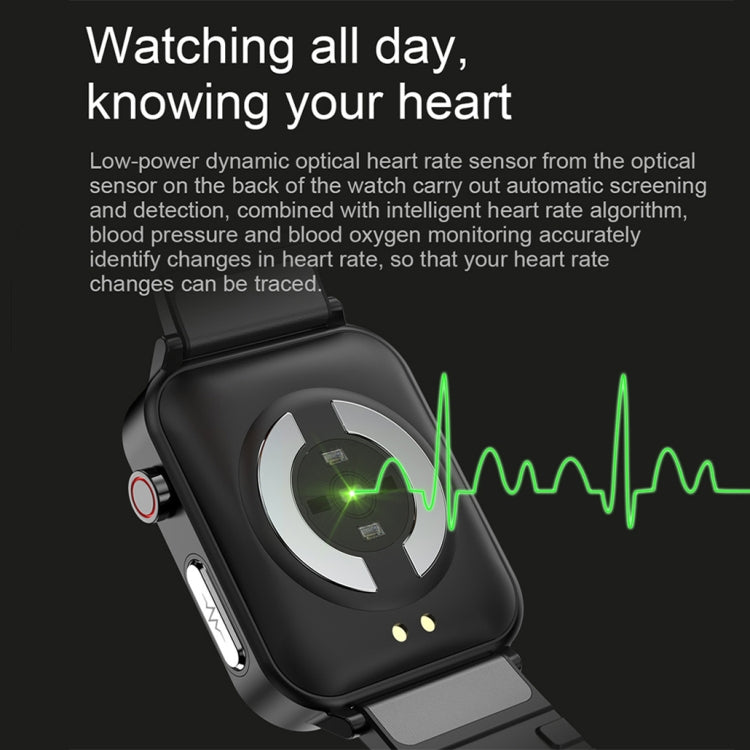 LOANIY E86 1.7 Inch Heart Rate Monitoring Smart Bluetooth Watch, Color: Black - free shipping - PMC TechLife - Order now!