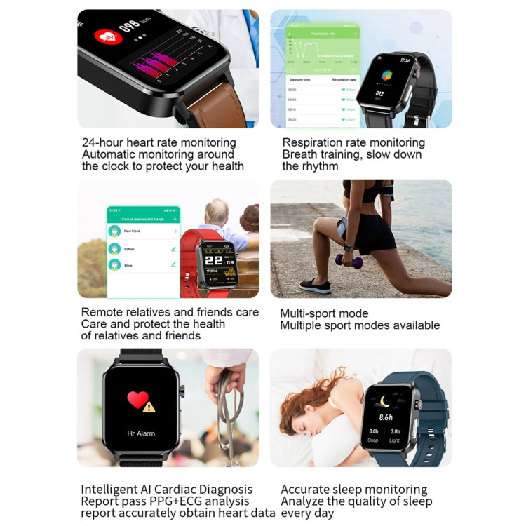 LOANIY E86 1.7 Inch Heart Rate Monitoring Smart Bluetooth Watch, Color: Red - free shipping - PMC TechLife - Order now!