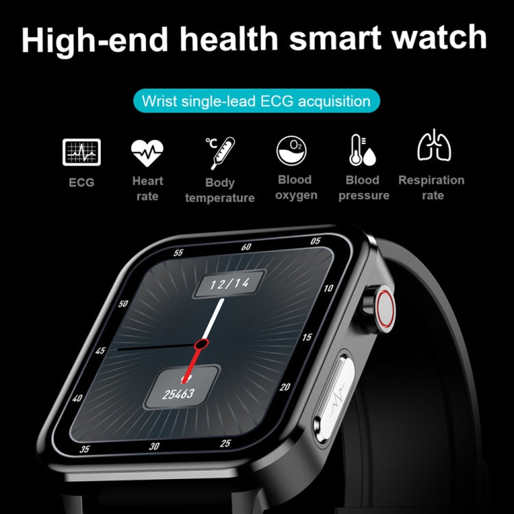 LOANIY E86 1.7 Inch Heart Rate Monitoring Smart Bluetooth Watch, Color: Black Leather - free shipping - PMC TechLife - Order now!