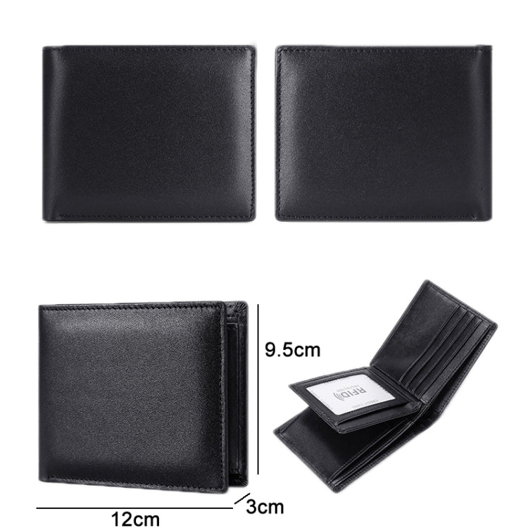TP-215 Leather RFID Anti-theft Tri-fold Short Wallet(Black) - free shipping - PMC TechLife - Order now!