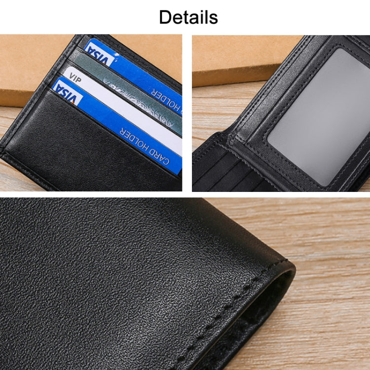 TP-215 Leather RFID Anti-theft Tri-fold Short Wallet(Brown) - free shipping - PMC TechLife - Order now!