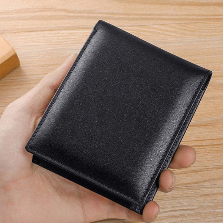 TP-215 Leather RFID Anti-theft Tri-fold Short Wallet(Black) - free shipping - PMC TechLife - Order now!