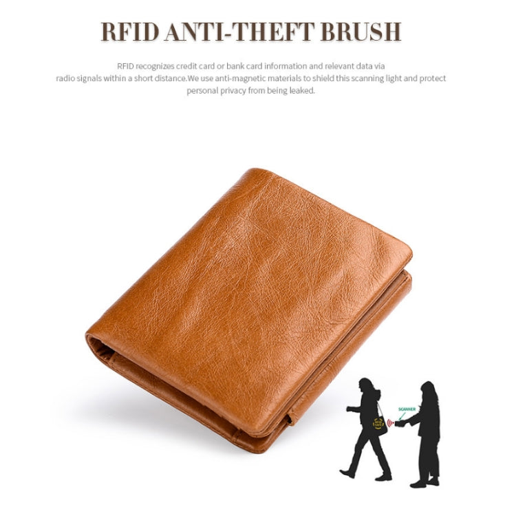 TP-191 RFID Multifunctional Tri-Fold Retro Men Genuine Leather Wallet(Black) - free shipping - PMC TechLife - Order now!