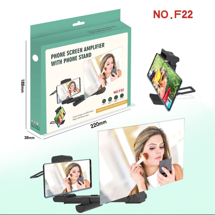 F22 Mobile Phone Screen Amplifier Desktop Lazy Folding Convenient Mobile Phone Stand(Black) - free shipping - PMC TechLife - Order now!