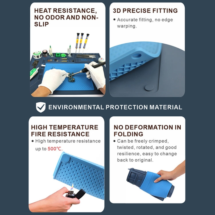 BAKU BA-695  2 in 1 TPR+Silicone Computer Phone Repair Desk Mat Heat Resistant Insulation Mat - free shipping - PMC TechLife - Order now!