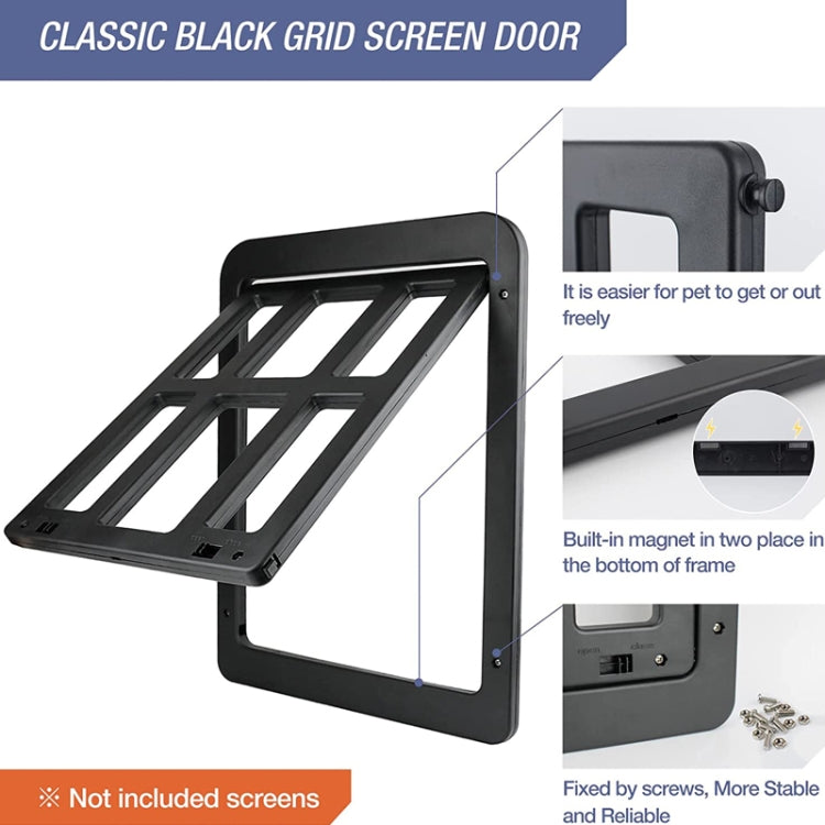 34cmx 44cm Pet Window Door Dog Cat Cave Anti-mosquito Pet Lattice Door(Black) - Pet Screen Doors by PMC TechLife | Online Shopping South Africa | PMC TechLife