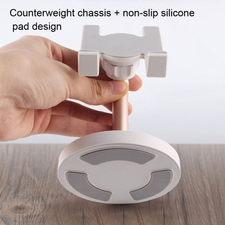 MT-100 Round Bottom Column Multi-Angle Adjustable Mobile Phone Tablet Holder(Champagne) - Desktop Holder by PMC TechLife | Online Shopping South Africa | PMC TechLife