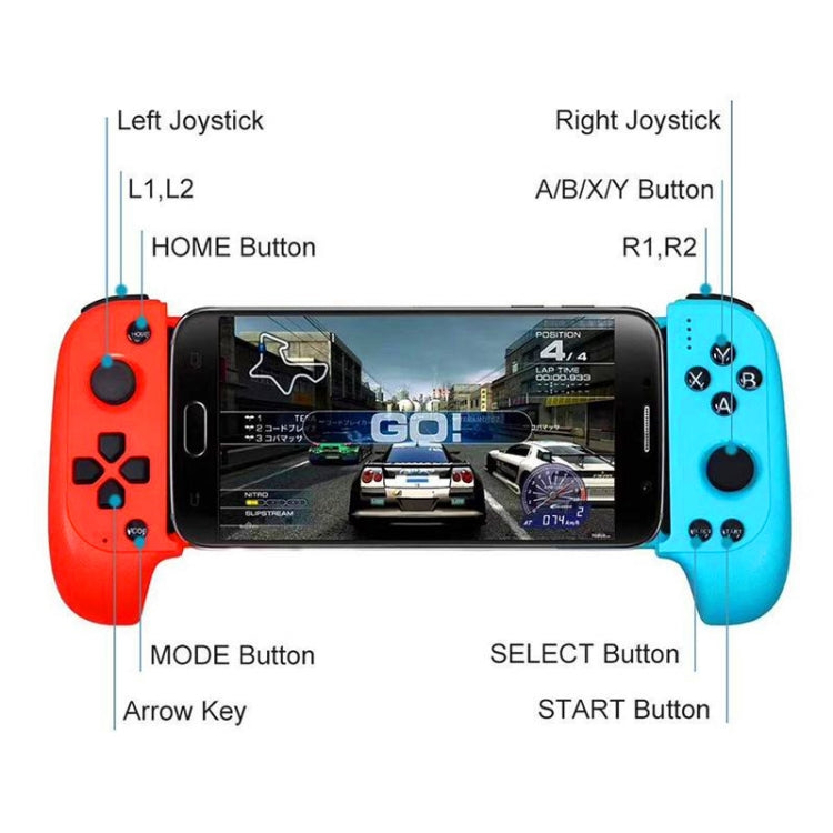 STK-7007F Wireless Bluetooth Stretch Gamepad Joystick For Android and IOS Phones(Red Blue) - Controller Gamepad by PMC TechLife | Online Shopping South Africa | PMC TechLife