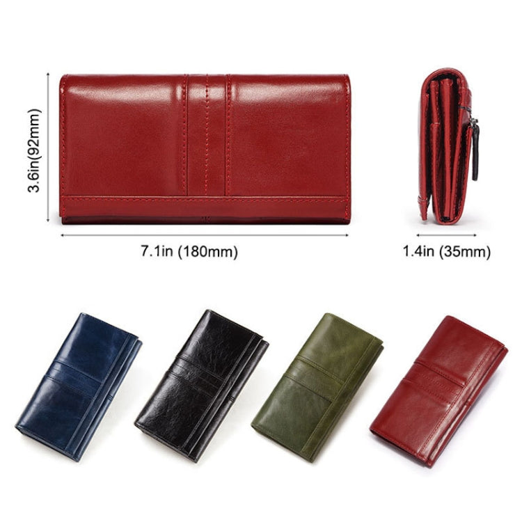 BP806 RFID Anti-Theft Brush Lady Wallet Multi-Card Clutch Bag(Red) - Antimagnetic RFID Package by PMC TechLife | Online Shopping South Africa | PMC TechLife | Buy Now Pay Later Mobicred