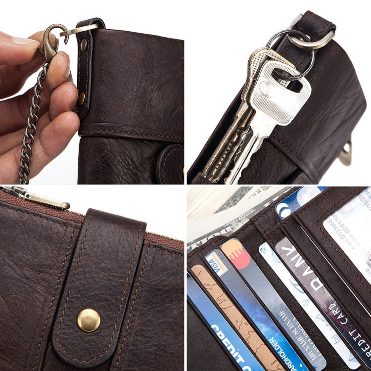 BP804 RFID Anti-Theft Wallet Multi-Function Buckle Zipper Retro Leisure Coin Purse(Black) - Antimagnetic RFID Package by PMC TechLife | Online Shopping South Africa | PMC TechLife | Buy Now Pay Later Mobicred