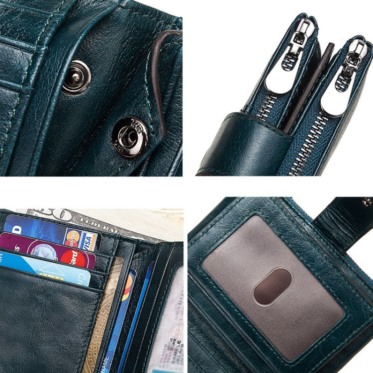 BP804 RFID Anti-Theft Wallet Multi-Function Buckle Zipper Retro Leisure Coin Purse(Black) - Antimagnetic RFID Package by PMC TechLife | Online Shopping South Africa | PMC TechLife | Buy Now Pay Later Mobicred