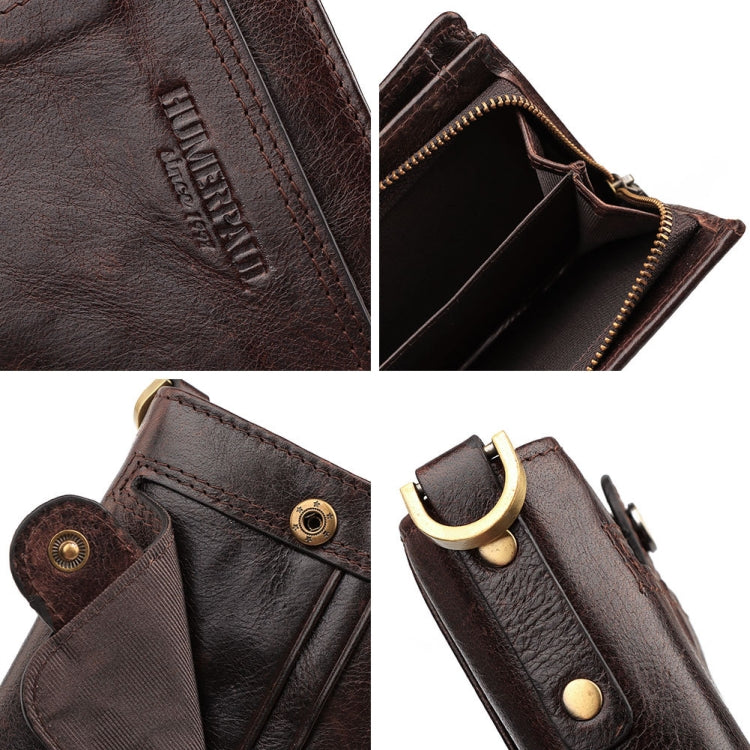 HUMERPAUL BP950 RFID Anti-Magnetic Men Wallet Large Capacity Multi-Card Solt Pocket(Brown) - free shipping - PMC TechLife - Order now!