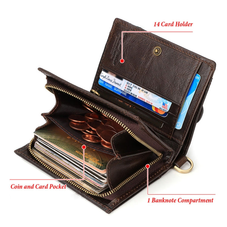 HUMERPAUL BP950 RFID Anti-Magnetic Men Wallet Large Capacity Multi-Card Solt Pocket(Khaki) - free shipping - PMC TechLife - Order now!