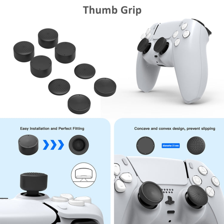 JYS JYS-P5151 For PS5 12 In 1 Handle Charger + Rocker Cap + Privacy Cover + Silicone Cover + Bracket Set, US Plug (Black) - Cases by PMC TechLife | Online Shopping South Africa | PMC TechLife