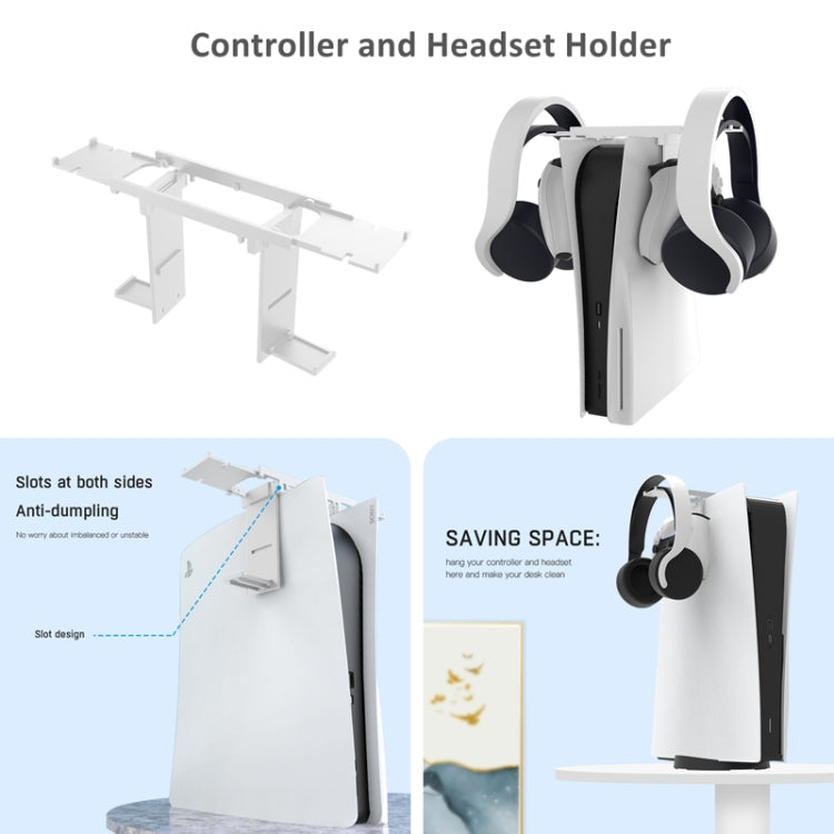 JYS JYS-P5151 For PS5 12 In 1 Handle Charger + Rocker Cap + Privacy Cover + Silicone Cover + Bracket Set, US Plug (Black) - Cases by PMC TechLife | Online Shopping South Africa | PMC TechLife