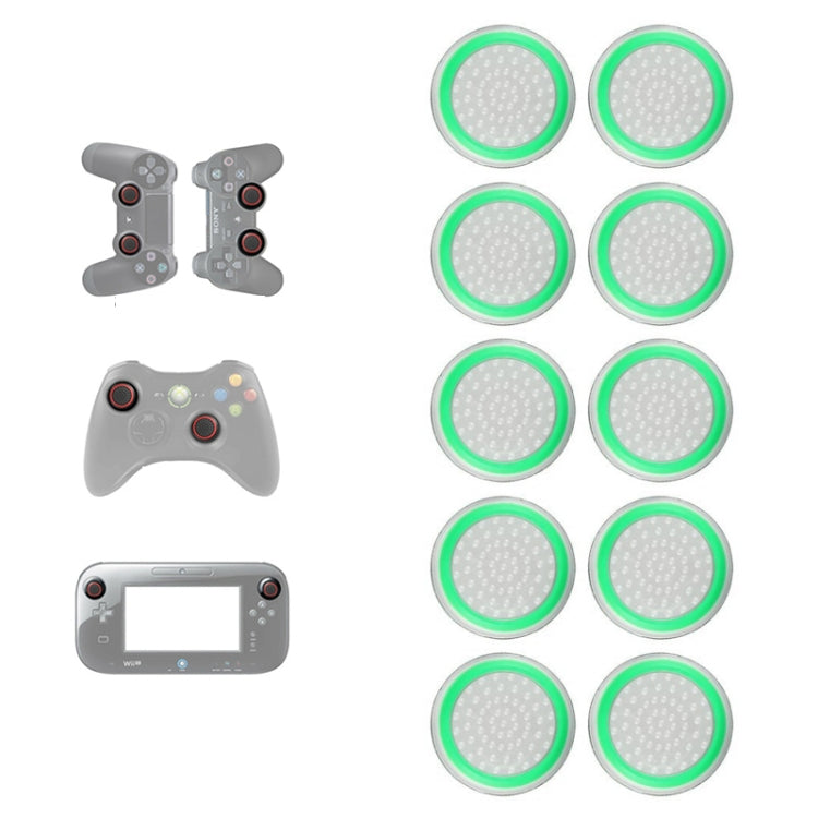 10 PCS Gamepad Silicone Luminous Button Cap Rocker Cap For PS5/PS4/PS3/ONE/360/PRO/series X/S(Transparent Light Green) - Cases by PMC TechLife | Online Shopping South Africa | PMC TechLife