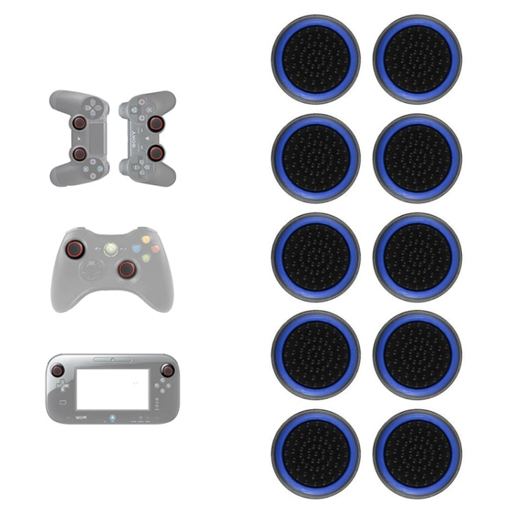10 PCS Gamepad Silicone Luminous Button Cap Rocker Cap For PS5/PS4/PS3/ONE/360/PRO/series X/S(Black Light Blue) - Cases by PMC TechLife | Online Shopping South Africa | PMC TechLife