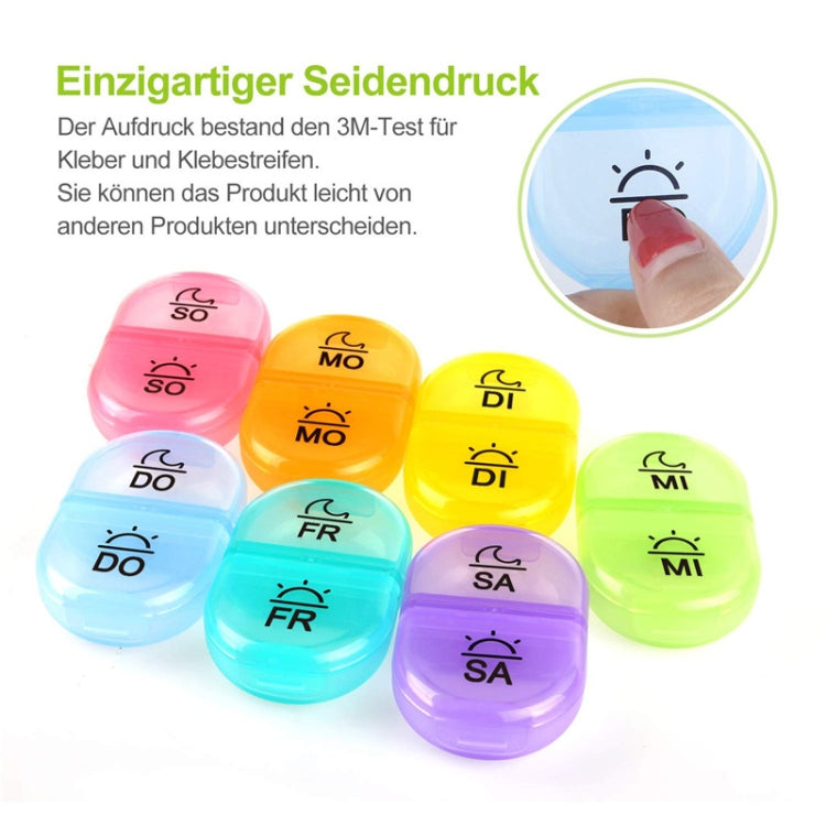 Week 14 Grids Rainbow Portable Plastic Compartment Medicine Box(As Show) - free shipping - PMC TechLife - Order now!