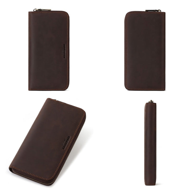 HUMERPAUL BP816 RFID Anti-Magnetic Men Long Wallet Business Retro Multi-Card Solt Handbag(Brown) - free shipping - PMC TechLife - Order now!