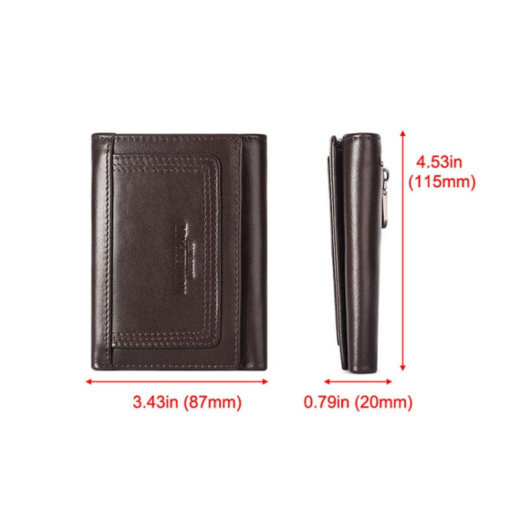 HUMERPAUL BP992 RFID Anti-Magnetic Multi-Card Position Zipper Coin Purse Leather Men Wallet(Black) - free shipping - PMC TechLife - Order now!
