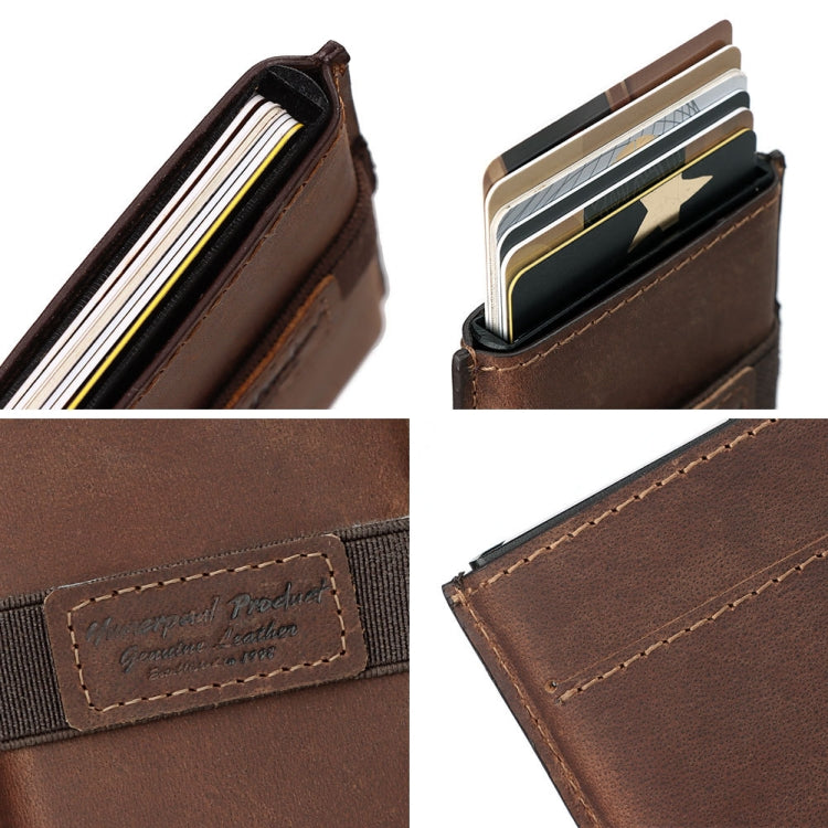 HUMERPAUL BP977 RFID Anti-Theft Card Box Leather Automatic Credit Card Set(Black) - Antimagnetic RFID Package by HUMERPAUL | Online Shopping South Africa | PMC TechLife | Buy Now Pay Later Mobicred