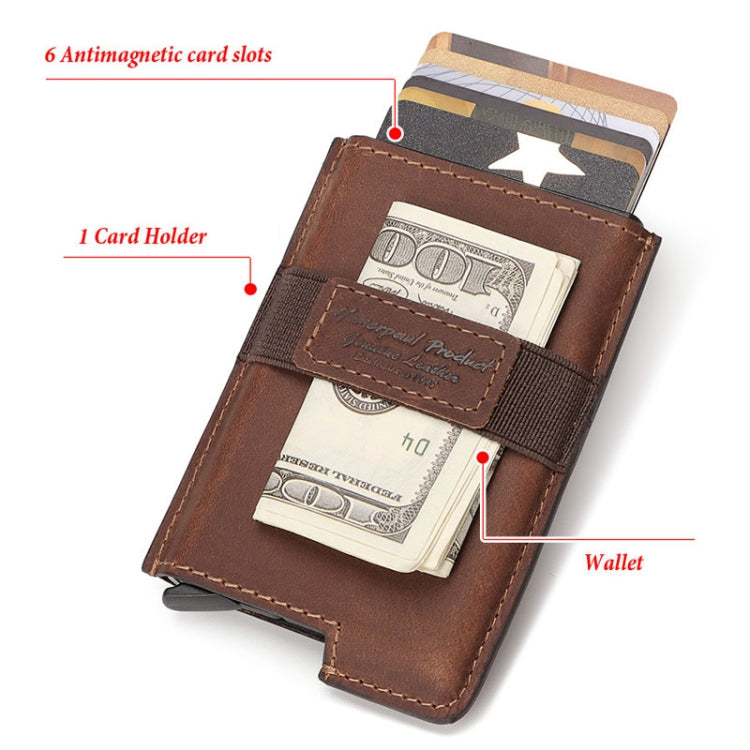 HUMERPAUL BP977 RFID Anti-Theft Card Box Leather Automatic Credit Card Set(Black) - Antimagnetic RFID Package by HUMERPAUL | Online Shopping South Africa | PMC TechLife | Buy Now Pay Later Mobicred