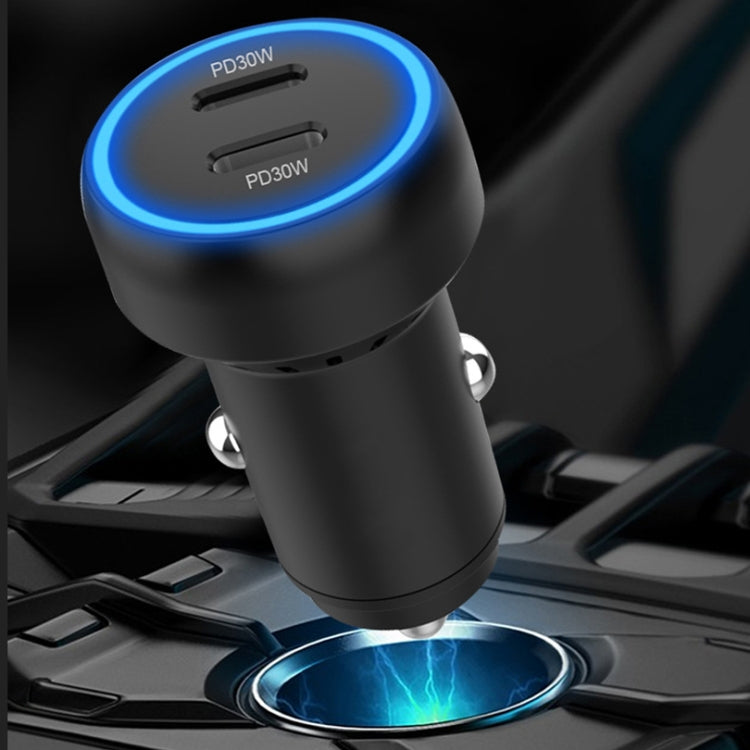 IBD352 Aluminum Alloy Dual Interface Car Charger, Spec: PD30W+PD30W - Car Charger by PMC TechLife | Online Shopping South Africa | PMC TechLife