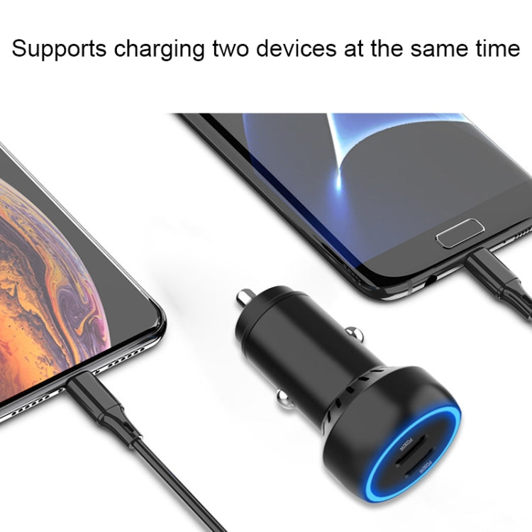 IBD352 Aluminum Alloy Dual Interface Car Charger, Spec: PD30W+PD30W - Car Charger by PMC TechLife | Online Shopping South Africa | PMC TechLife