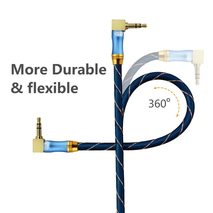 EMK 90-Degree Car 3.5mm Audio Cable Extension Cable, Cable Length: 1M(Blue) - Aux Cable by EMK | Online Shopping South Africa | PMC TechLife | Buy Now Pay Later Mobicred