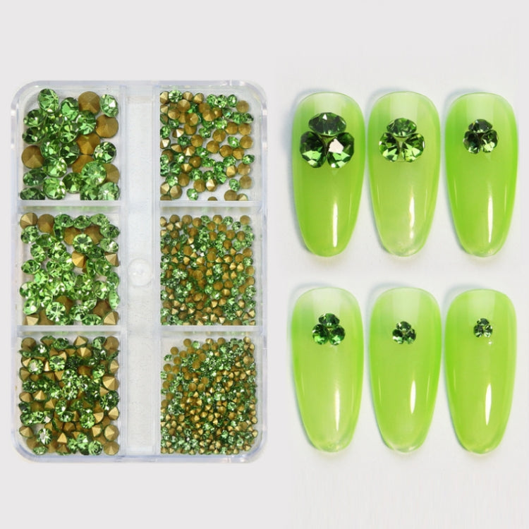 2 Sets Nail Art 6 Grid Pointed Bottom Diamond Nail Jewelry, Specification: 06 Light Pink - Nail Stickers by PMC TechLife | Online Shopping South Africa | PMC TechLife | Buy Now Pay Later Mobicred