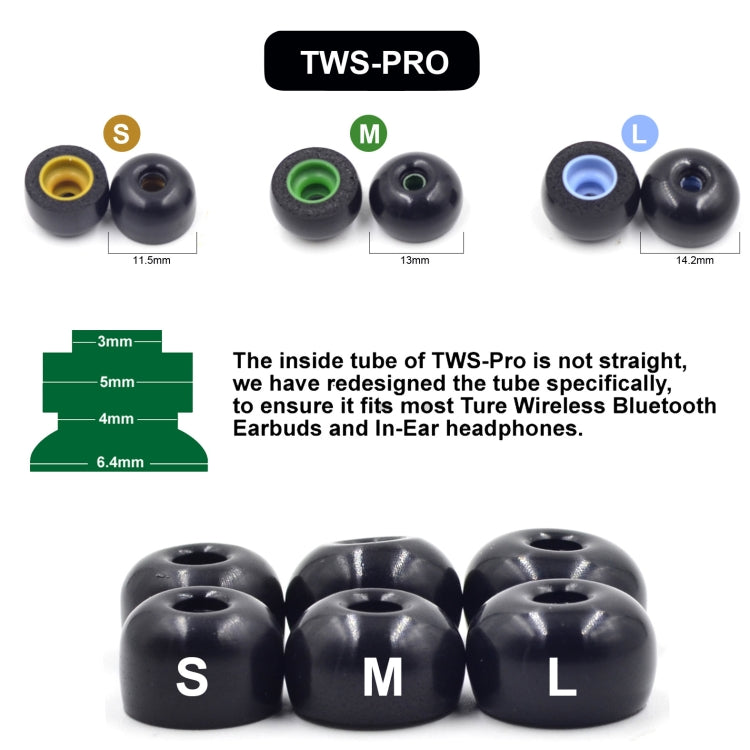 6 PCS Memory Foam Earplugs For TWS Jabra Elite 65T Sony WF-1000XM3 Real Wireless Headset Large - Anti-dust & Ear Caps by PMC TechLife | Online Shopping South Africa | PMC TechLife
