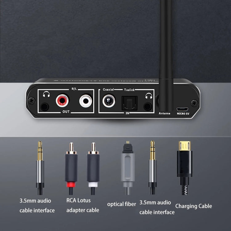 D09 2 In 1 AUX Wireless Bluetooth Receiver RCA Fiber Coaxial Bluetooth Transmitter - Audio Receiver Transmitter by PMC TechLife | Online Shopping South Africa | PMC TechLife