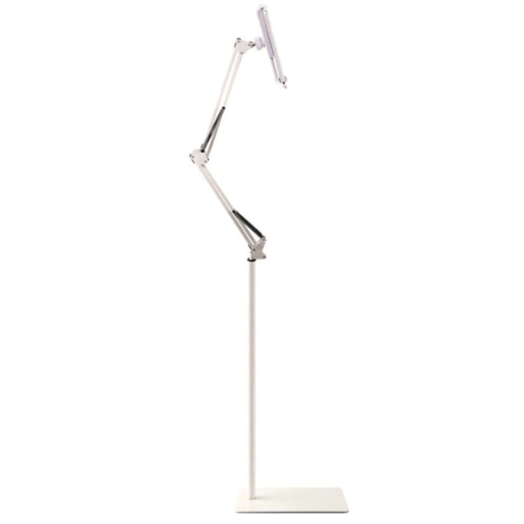 135cm Mobile Phone Tablet Live Broadcast Bedside Lifting Bracket Cantilever Floor Model (White) - Lazy Bracket by PMC TechLife | Online Shopping South Africa | PMC TechLife