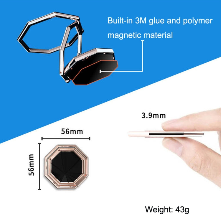 Metal Ring Buckle Live Rotating Magnetic Suction Car Desktop Tablet Folding Phone Bracket(Black) - Desktop Holder by PMC TechLife | Online Shopping South Africa | PMC TechLife