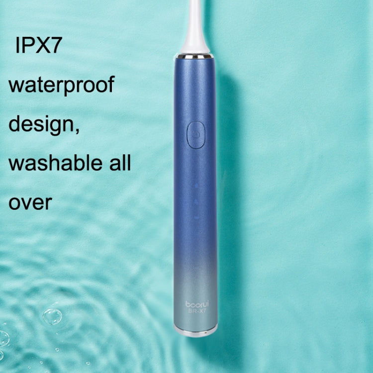 Boorui BR-X7 Smart USB Electric Adults Toothbrush Gradient Oral Hygiene Ultrasonic Toothbrush(Blue) - Toothbrushes by Boorui | Online Shopping South Africa | PMC TechLife | Buy Now Pay Later Mobicred