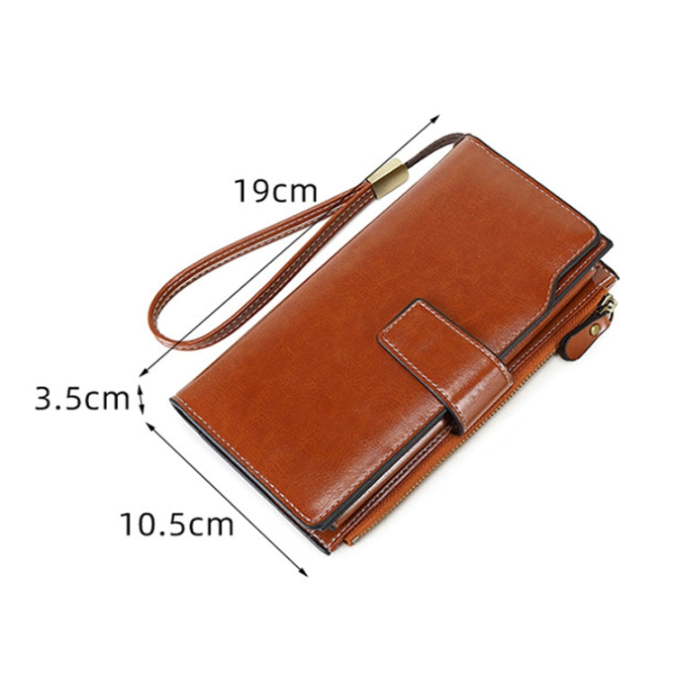 1669 RFID Anti-magnetic Anti-theft Retro Long Wallet Card Holder Document Bag(Peacock Blue) - Antimagnetic RFID Package by PMC TechLife | Online Shopping South Africa | PMC TechLife | Buy Now Pay Later Mobicred