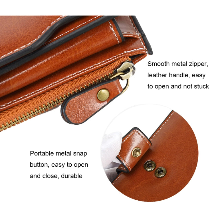 1669 RFID Anti-magnetic Anti-theft Retro Long Wallet Card Holder Document Bag(Retro Brown) - Antimagnetic RFID Package by PMC TechLife | Online Shopping South Africa | PMC TechLife | Buy Now Pay Later Mobicred