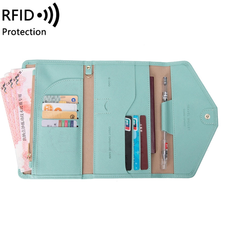 1655 RFID Anti-magnetic Anti-theft Passport Bag Document Bag Card Bag(Light Green) - Antimagnetic RFID Package by PMC TechLife | Online Shopping South Africa | PMC TechLife | Buy Now Pay Later Mobicred