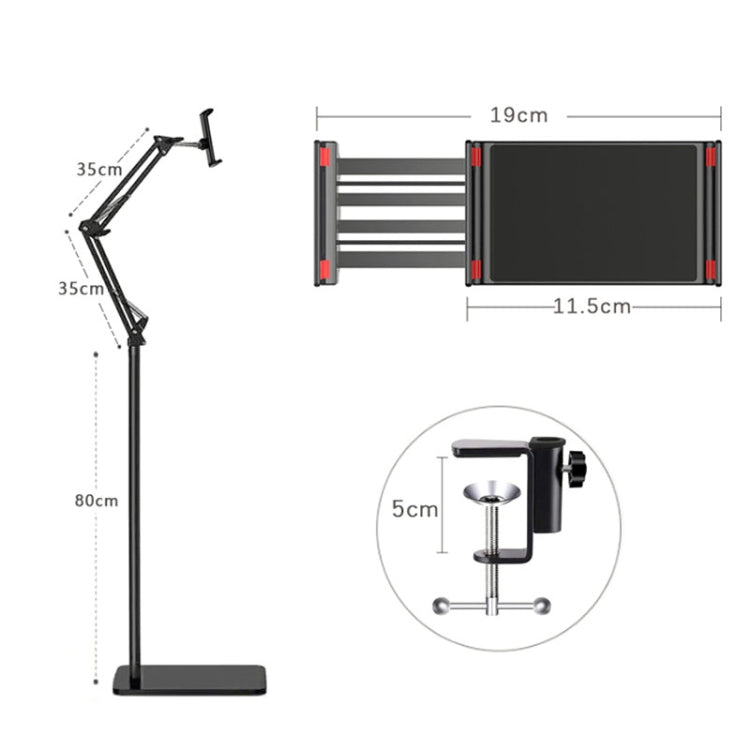 155cm Live Broadcast Bedside Cantilever Floor Bracket Desktop Floor Model (Black) - Lazy Bracket by PMC TechLife | Online Shopping South Africa | PMC TechLife