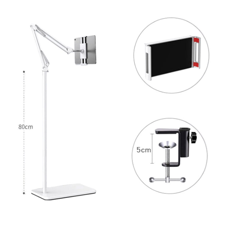 155cm Live Broadcast Bedside Cantilever Floor Bracket Desktop Floor Model (White) - Lazy Bracket by PMC TechLife | Online Shopping South Africa | PMC TechLife