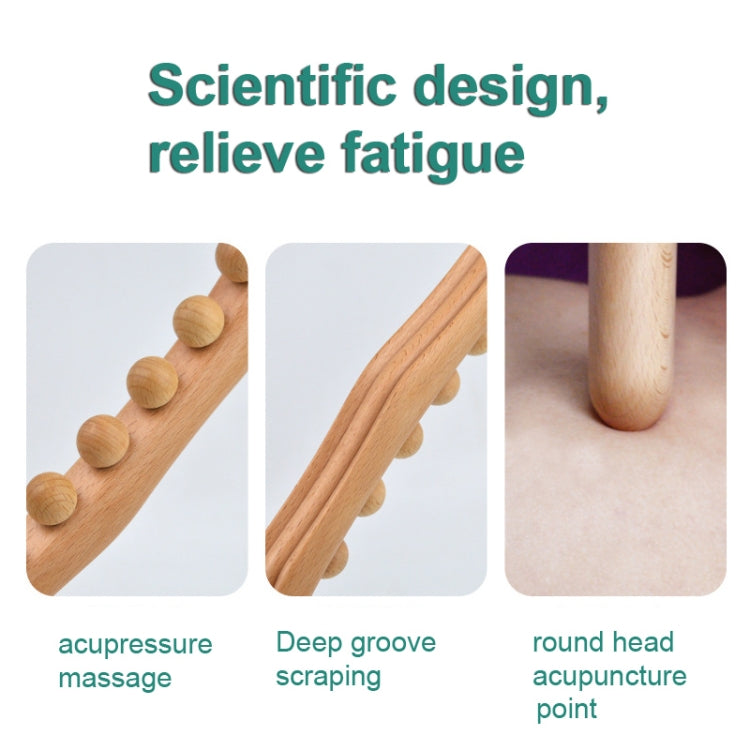 Eight-beaded Beech Wood Massage Stick Meridian Dredging Rolling Stick 53cm - free shipping - PMC TechLife - Order now!