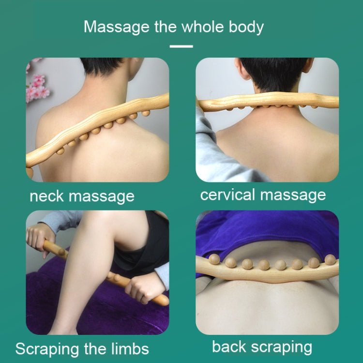 Eight-beaded Beech Wood Massage Stick Meridian Dredging Rolling Stick 53cm - free shipping - PMC TechLife - Order now!