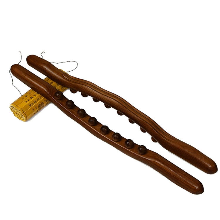 Eight-bead Beech Wood Carbonized Massage Stick Rolling Tendon Scraping Stick 53cm - free shipping - PMC TechLife - Order now!