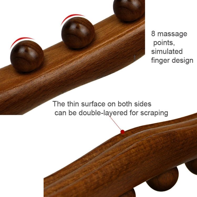 Eight-bead Beech Wood Carbonized Massage Stick Rolling Tendon Scraping Stick 53cm - free shipping - PMC TechLife - Order now!