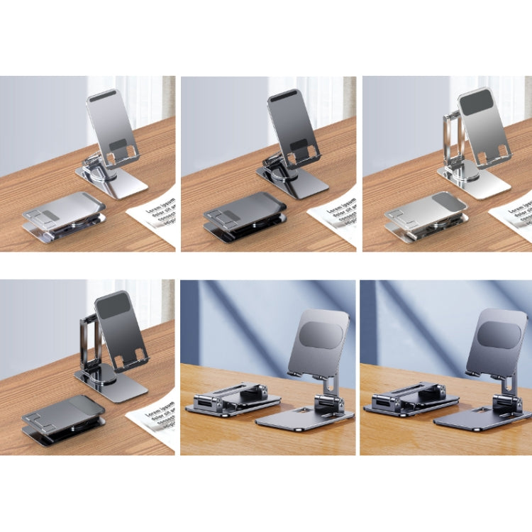 Portable Mobile Phone Tablet Desktop Stand, Color: All Metal Gray - Desktop Holder by PMC TechLife | Online Shopping South Africa | PMC TechLife