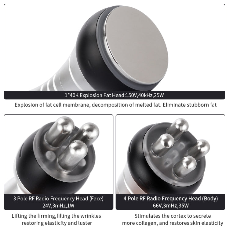 3-in-1 40K Ultrasonic Fat Blasting Device  Radio Frequency Beauty Device Plastic Handle(AU Plug) - Beauty Instrument by PMC TechLife | Online Shopping South Africa | PMC TechLife | Buy Now Pay Later Mobicred